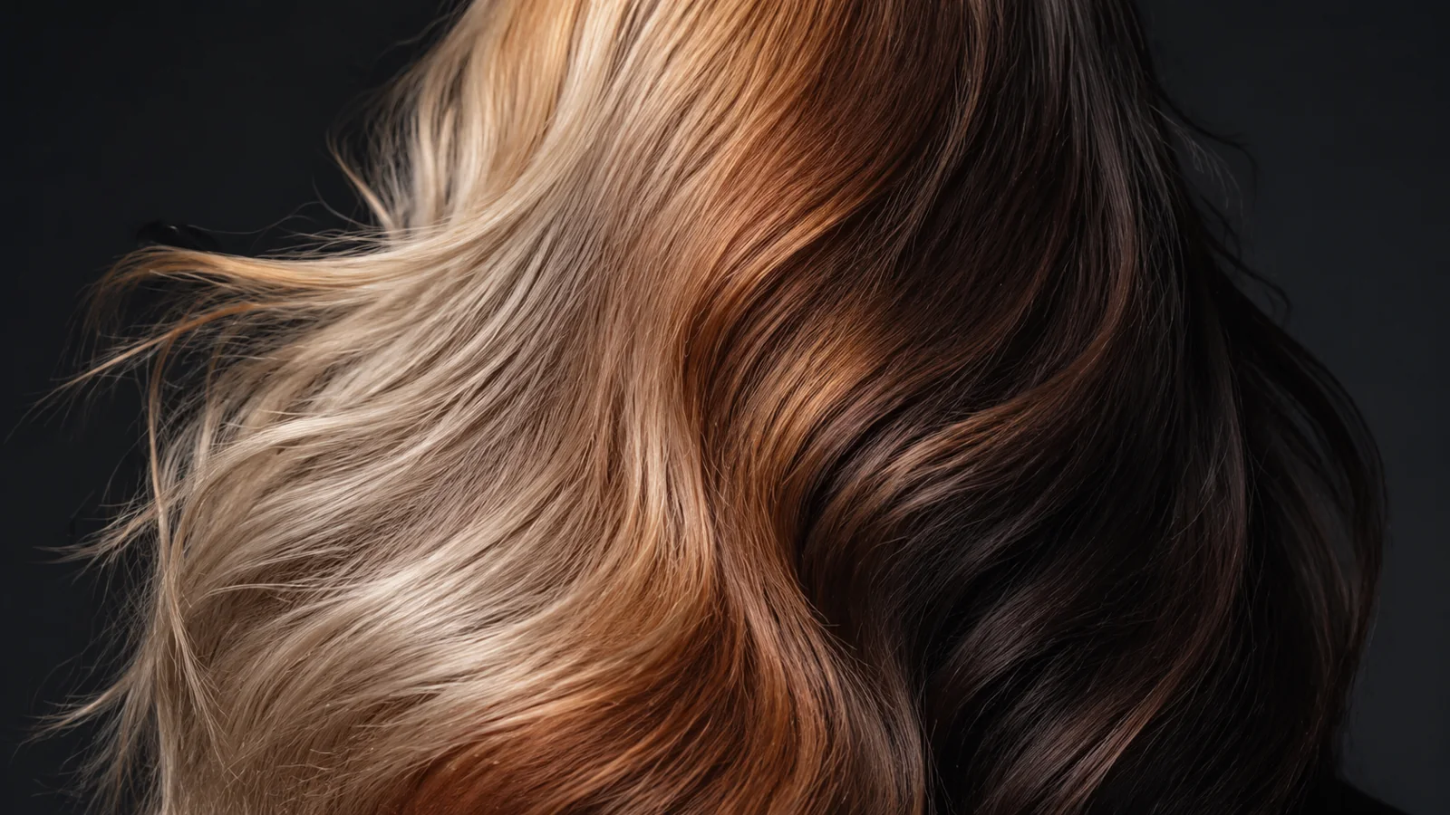 Editorial hair colour study from brunette to blonde