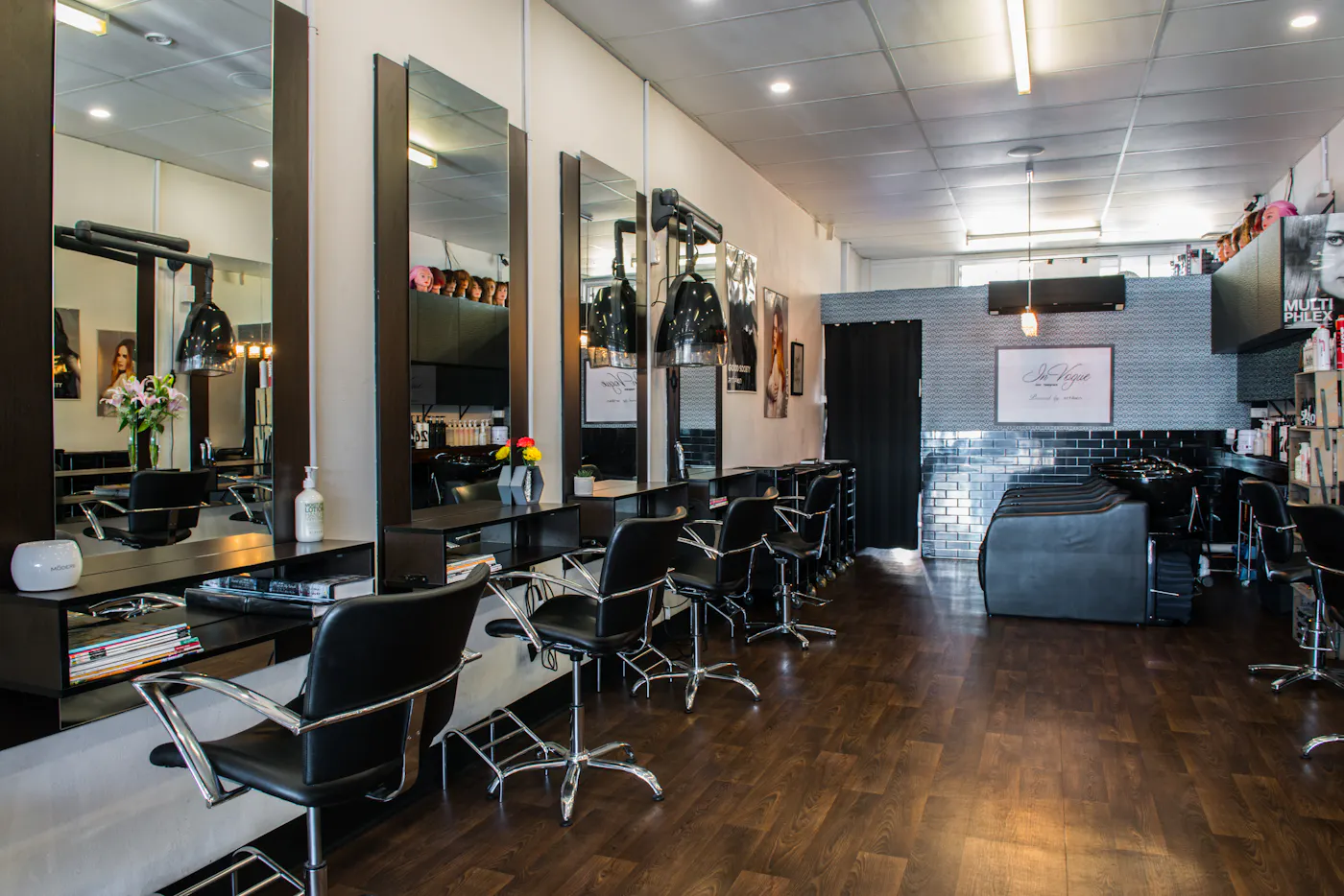 Wide interior view of InVogue Hair Designers